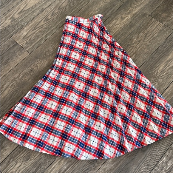 Carol Evans Dresses & Skirts - Vintage 1960’s Plaid pleated A-Line Skirt - Red white and Blue metal zipper